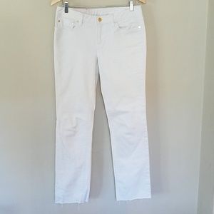 Tory Burch as is white jeans with free scarf!